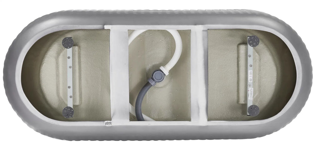 67'' Oval Acrylic Fluted Bathtub Double Ended Freestanding Soaking Tub - Designery