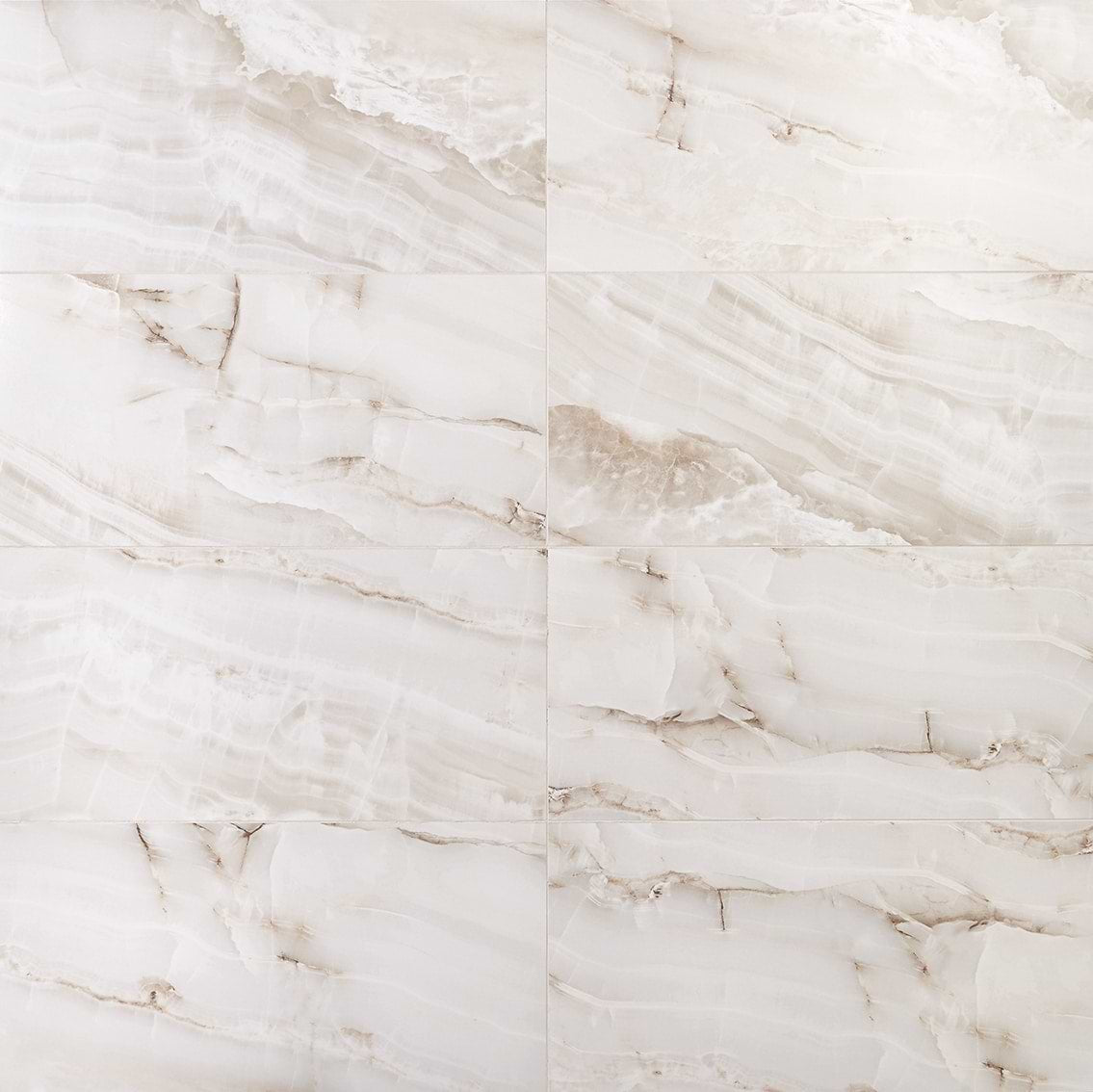Basic Marble Onyx Aurelia Beige 12x24 Matte Porcelain Tile - Designery