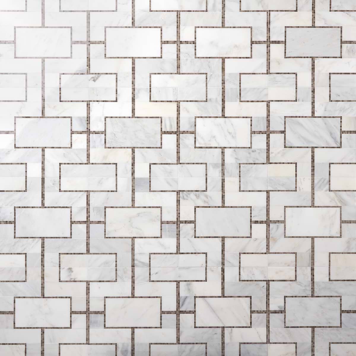 Cul De Sac Athens Gray & Asian Statuary Marble Mosaic Tile - Designery