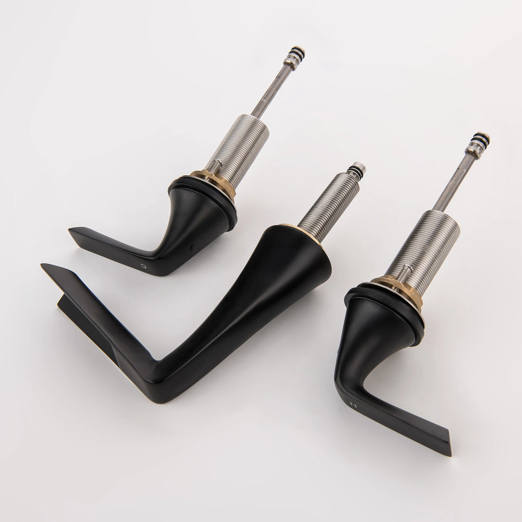 Waterfall Bathroom Faucet Widespread Bathroom Vanity Sink Faucet Black Brass 2 Handles Lavatory Bath Faucet RBF61014MB - Designery